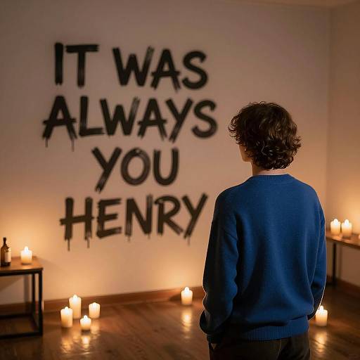 Mysterious Figure in Graffiti-Lit Room