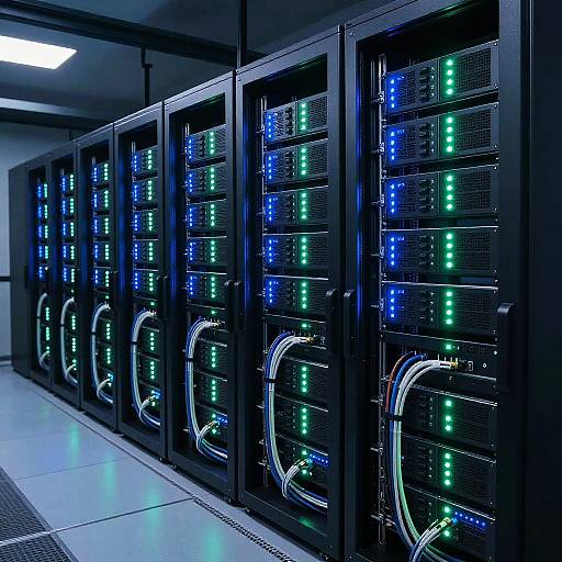 Futuristic Server Room with LED Lights