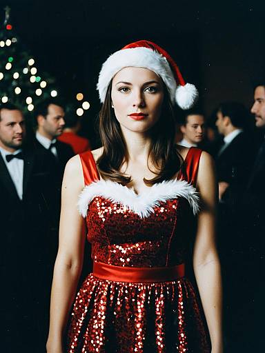 Cinematic Photorealistic Christmas Party Portrait