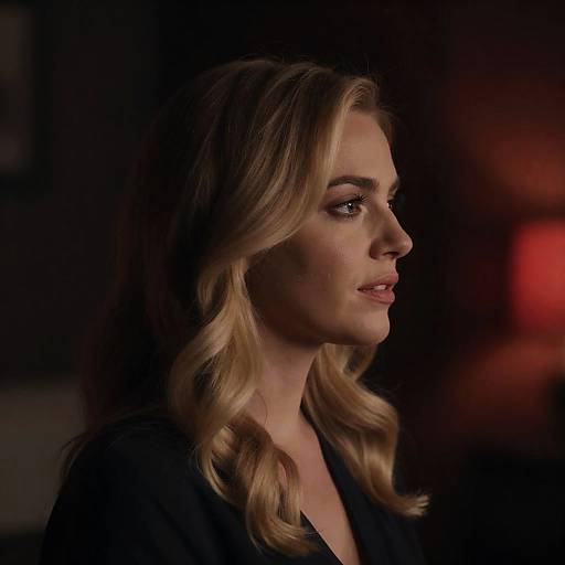 Blonde Woman in Dim Lighting Portrait