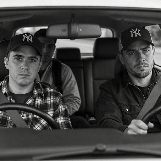 Intense Black-and-White Car Portrait