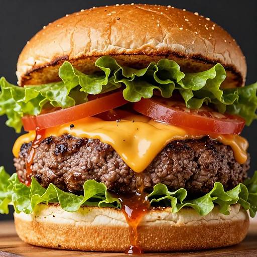 Gourmet Burger Close-Up Delight