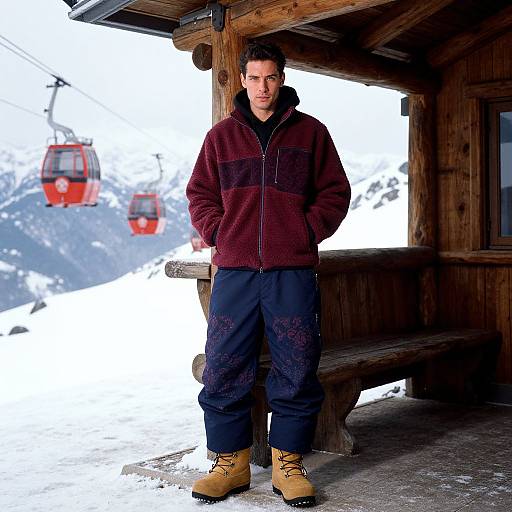 Confident Man in Winter Mountain Gear