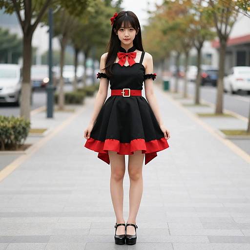 Sakuting Costume Girl on Sidewalk