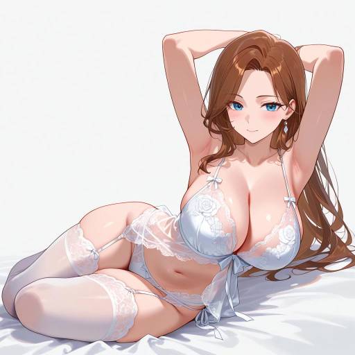 Elegant Curvy Woman in Intricate Lingerie Elegant Curvy Woman in Intricate Lingerie