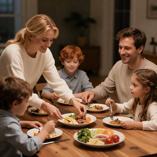 Warm Family Gathering Around the Table