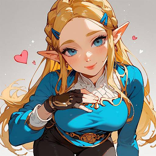 Curvy Princess Zelda Sketch Portrait