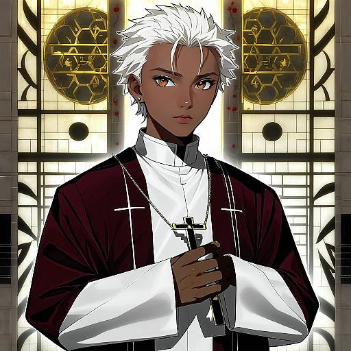 Illustration of Amakusa shirou (fate), fate (series) in the style of Tof