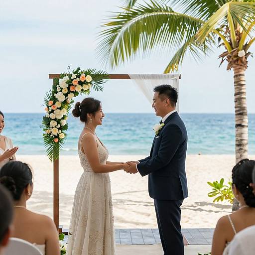 Beach Vow Exchange at Shangri-La