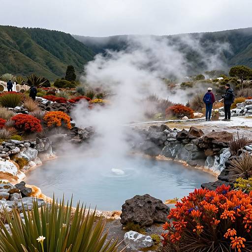 Azores Geothermal Hot Springs Landscape