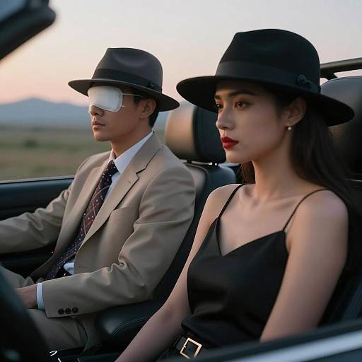 Serenity at Sunset: A Car Encounter