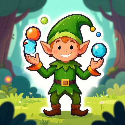 Playful Elf Fantasy Team Logo