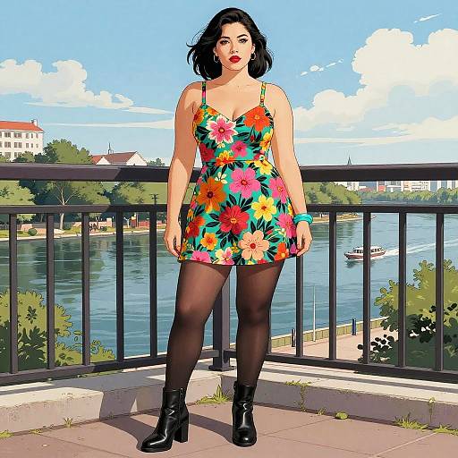 Bold Floral Dress by River Balcony