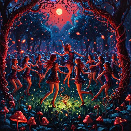 Twilight Dance in Crimson Fantasy Garden Twilight Dance in Crimson Fantasy Garden