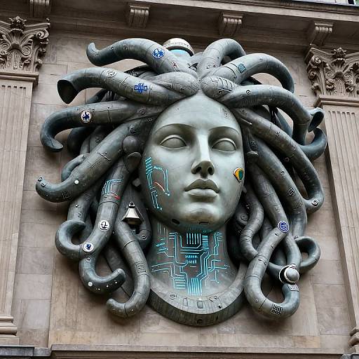 Futuristic Medusa Digital Statue
