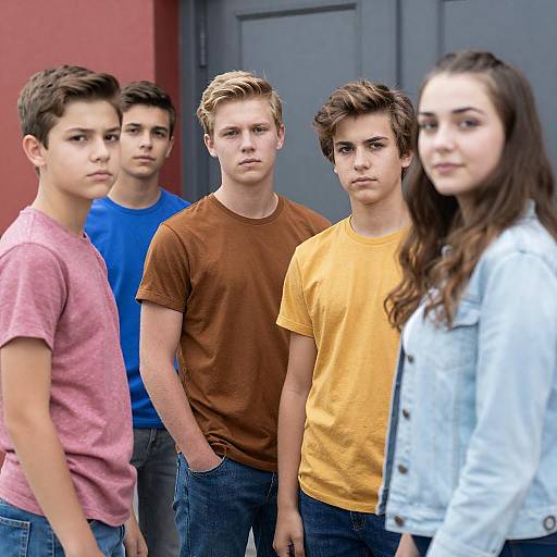 Outdoor Portrait of Four Diverse Teenagers