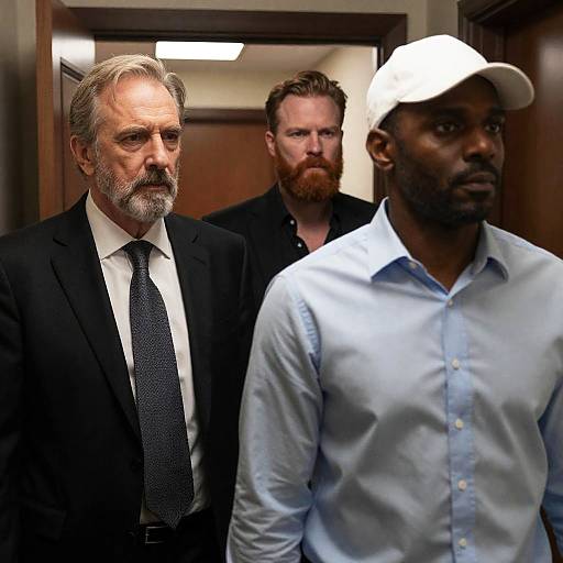 Intense Meeting in a Hallway