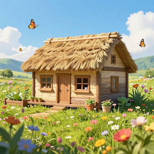 Cozy Rustic Cottage in Flower Meadow