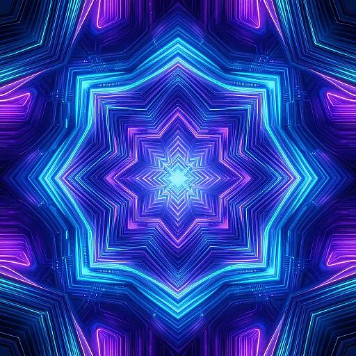 Intricate Neon Geometric Pattern Generator
