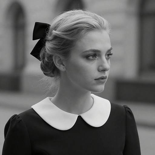 Elegant Woman in Black and White