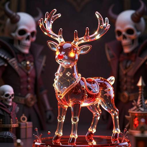 Neon Glass Reindeer Kawaii Gothic Fantasy