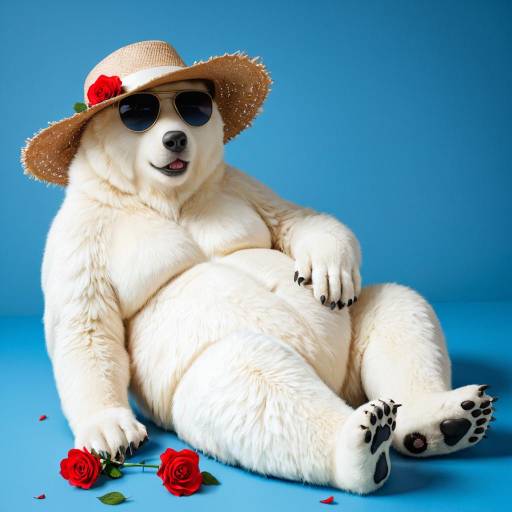Relaxing Grizzly Bear in Summer Vibes