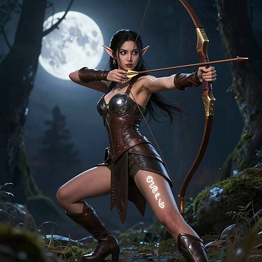 Moonlit Elf Warrior with Bow