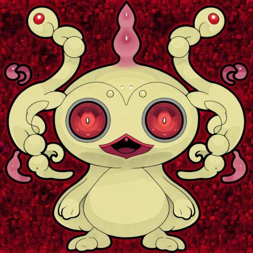 Illustration of Alcremie, pokemon in the style of Ono misao
