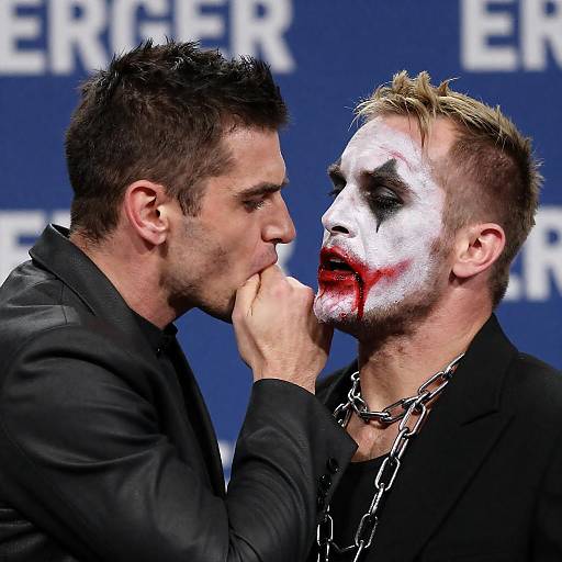 Dramatic Portrait of Two Intense Men