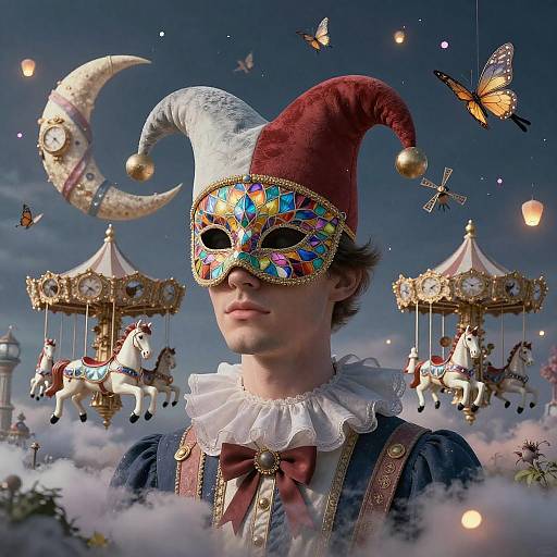 Double Exposure Court Jester Dreamscape