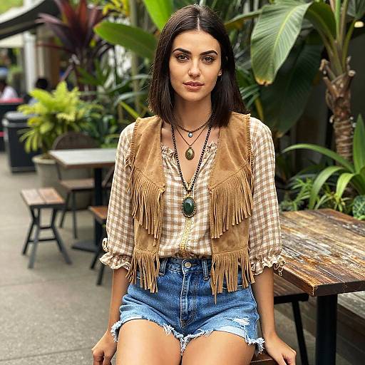 Bohemian Woman in Tropical Studio Ghibli Style