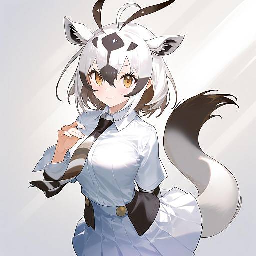 Illustration of Arabian oryx (kemono friends), kemono friends in the style of Drew (drew213g)