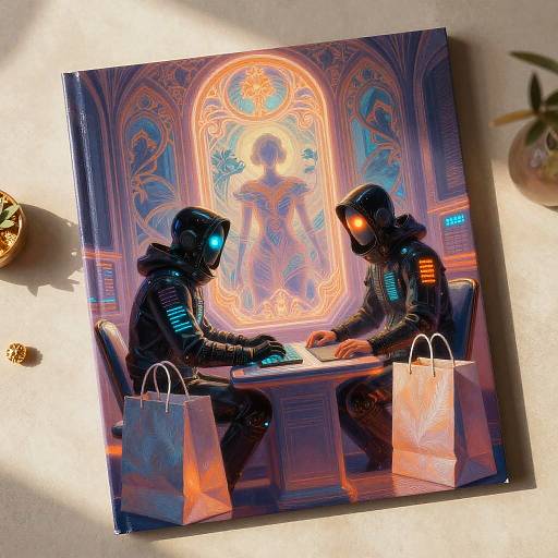 Futuristic Neon Hackers in Rococo Style