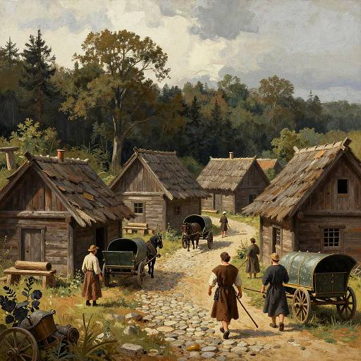 1090s Medieval Village Scene