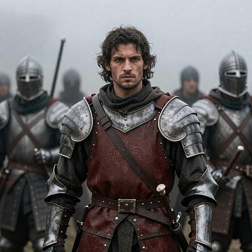 Rugged Warrior in Medieval Armor