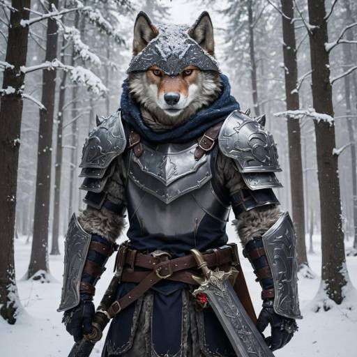 Furry Wolf Boy in Winter Armor