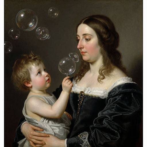 Woman and Child with Soap Bubbles