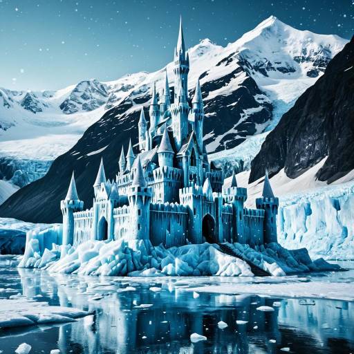 Photorealistic Ice Castle Painting Photorealistic Ice Castle Painting