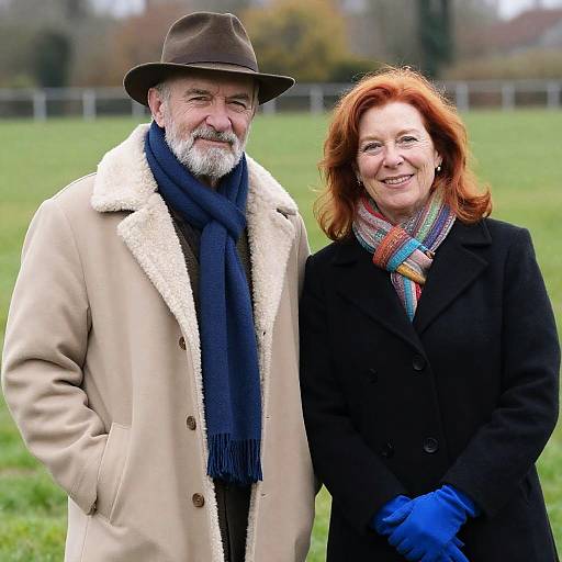 Smiling Elderly Couple Outdoors