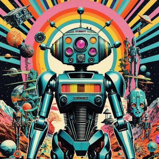 Vintage Psychedelic Sci-Fi Robot Collage Vintage Psychedelic Sci-Fi Robot Collage