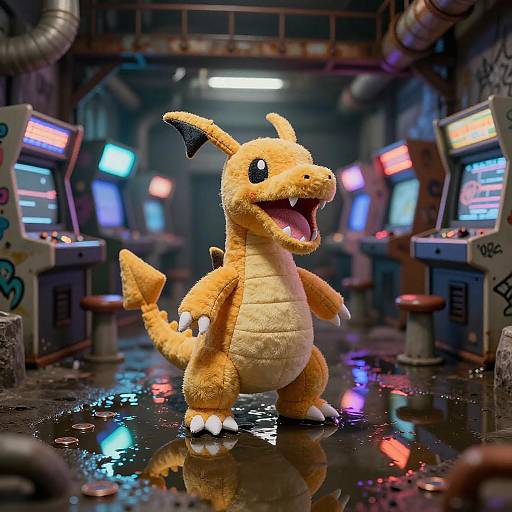 Miniature Dragon Plush in Arcade Bunker