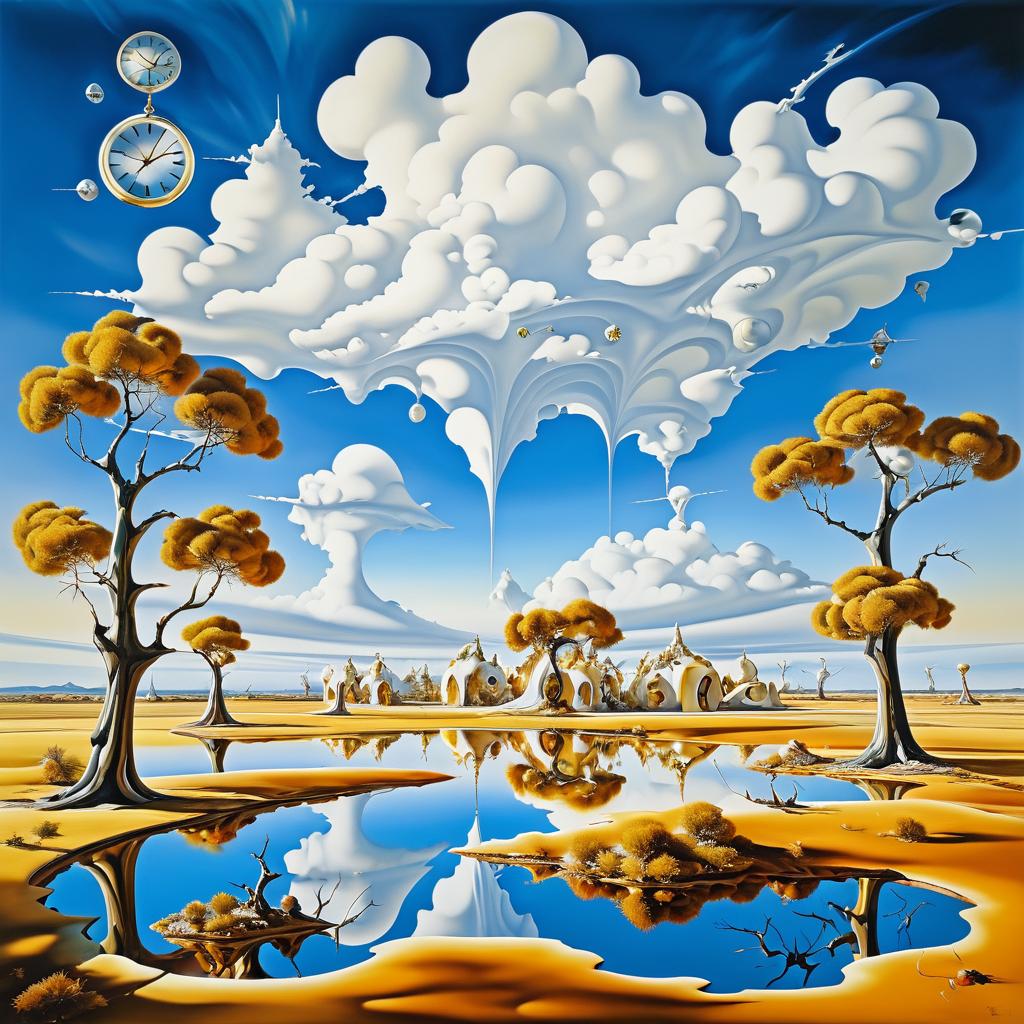 Surreal Landscape with Melting Clocks