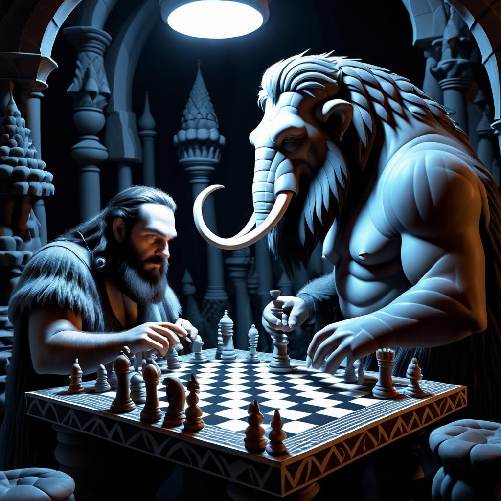 Caveman and Mammoth: Surreal Chess Showdown