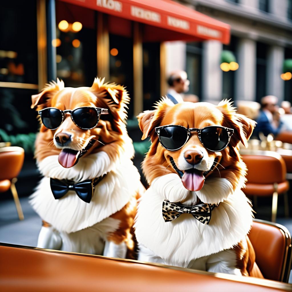 1980s Duo of Dogs in Sunglasses