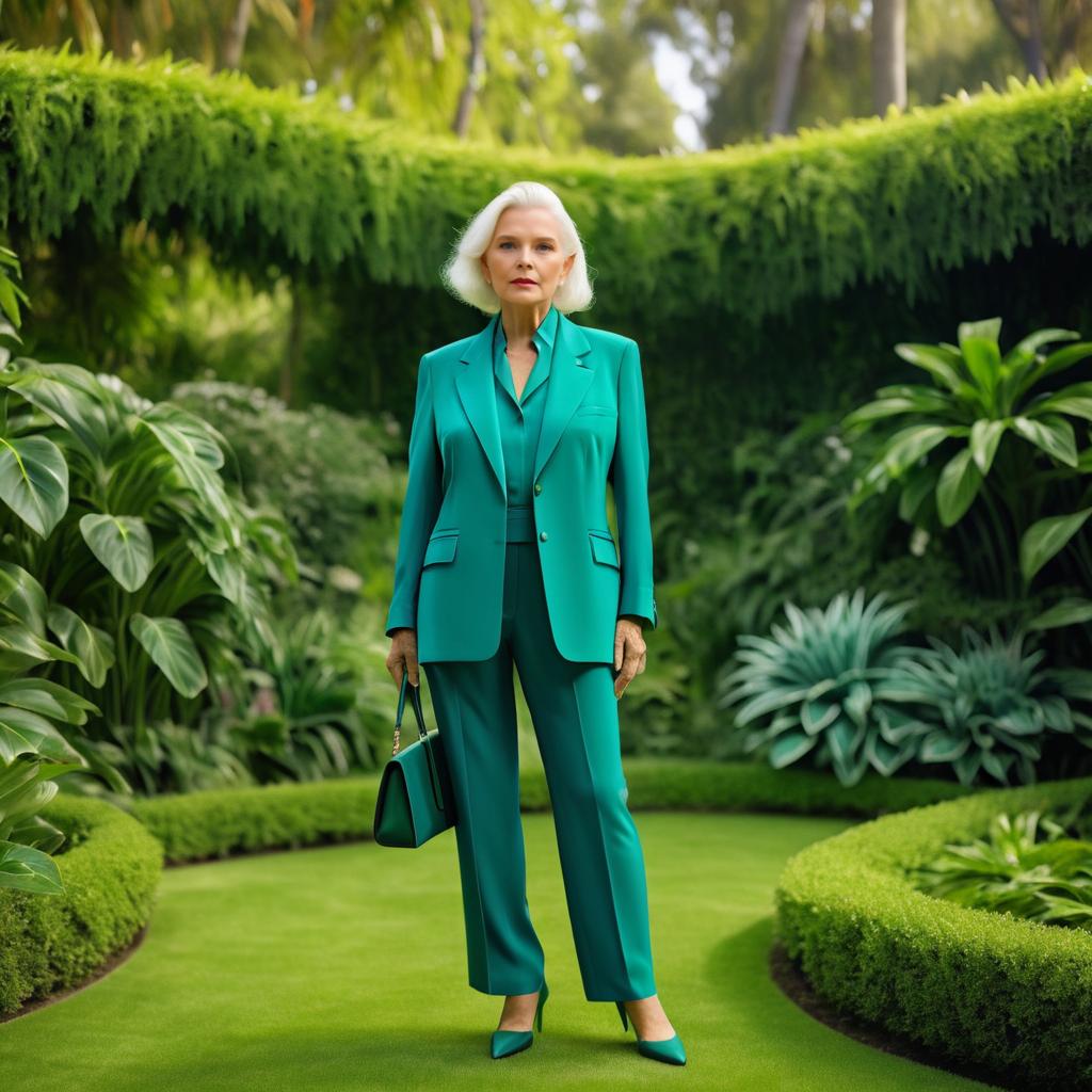 Elegant Elderly Woman in Chic Suit