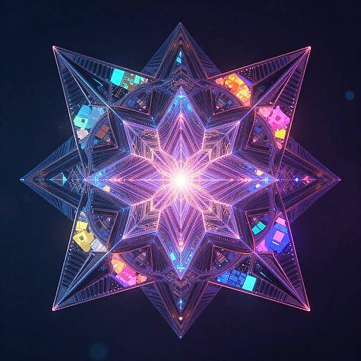 Abstract AI Geometric Neon Art