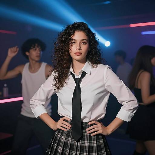 Confident Woman in Nightclub Scene