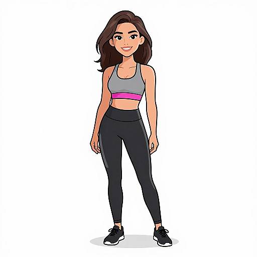 Smiling Woman in Stylish Athleisure