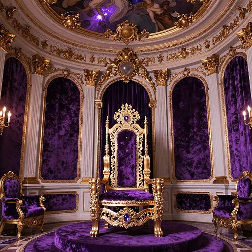 Baroque Purple Throne Room Elegance