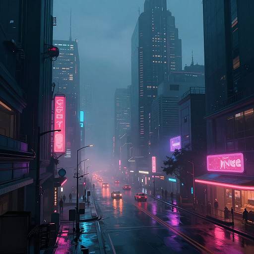 Cyberpunk Cityscape Digital Painting